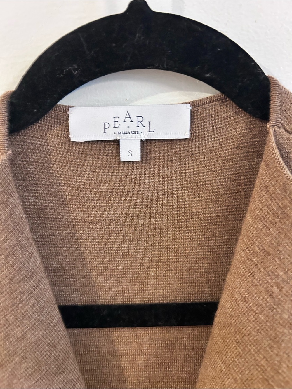 Pearl by Lela Rose Camel Wool Blend Sleeveless Belted Midi Sweater Dress Size S - Picture 3 of 6